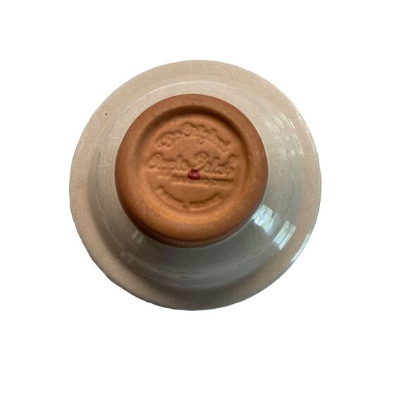 Handmade Apple Baking Dish Paris Maine Pottery Bowl Blue Tan Rustic Kitchen 1980 - Picture 4 of 7